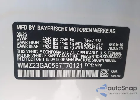 2025 Mini Countryman Cooper S z USA, uszkodzony, nr VIN WMZ23GA05S7T70121